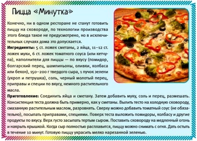 Рецепт пицца минутка в духовке рецепт с фото пошагово