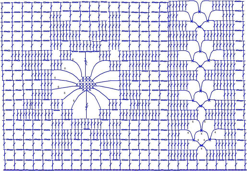Крючком рисунок цветы