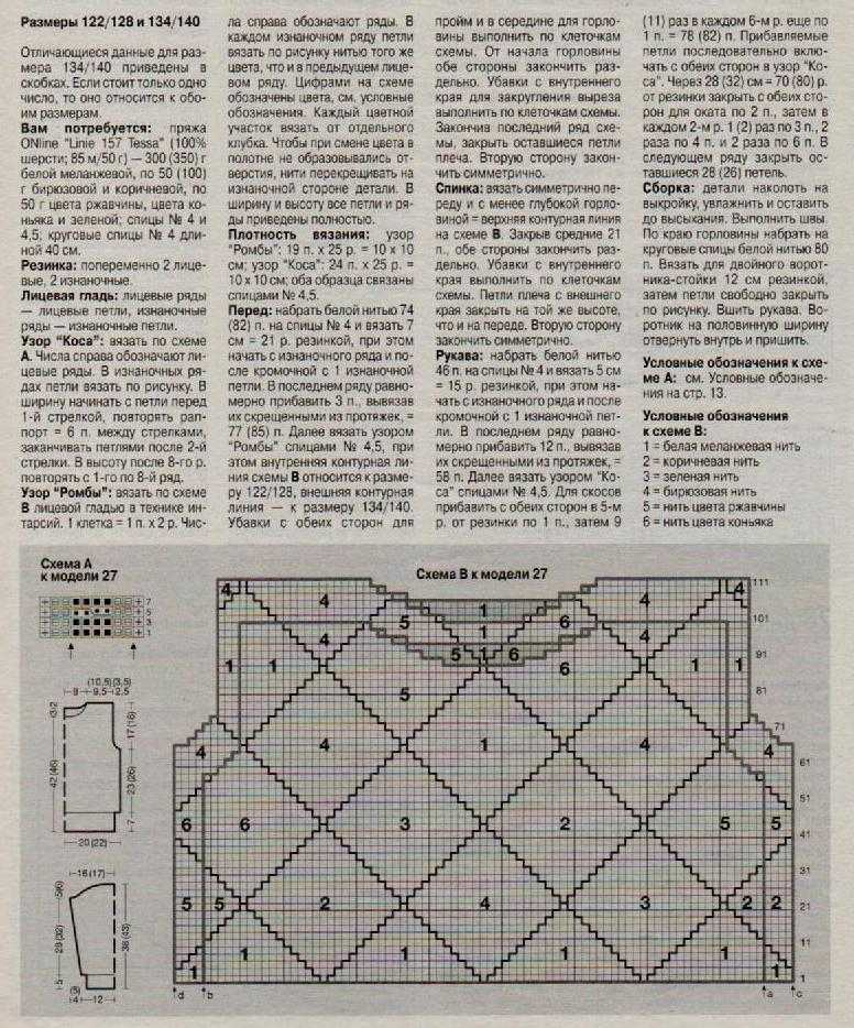 Джемпер ромбами спицами женский схемы и описание