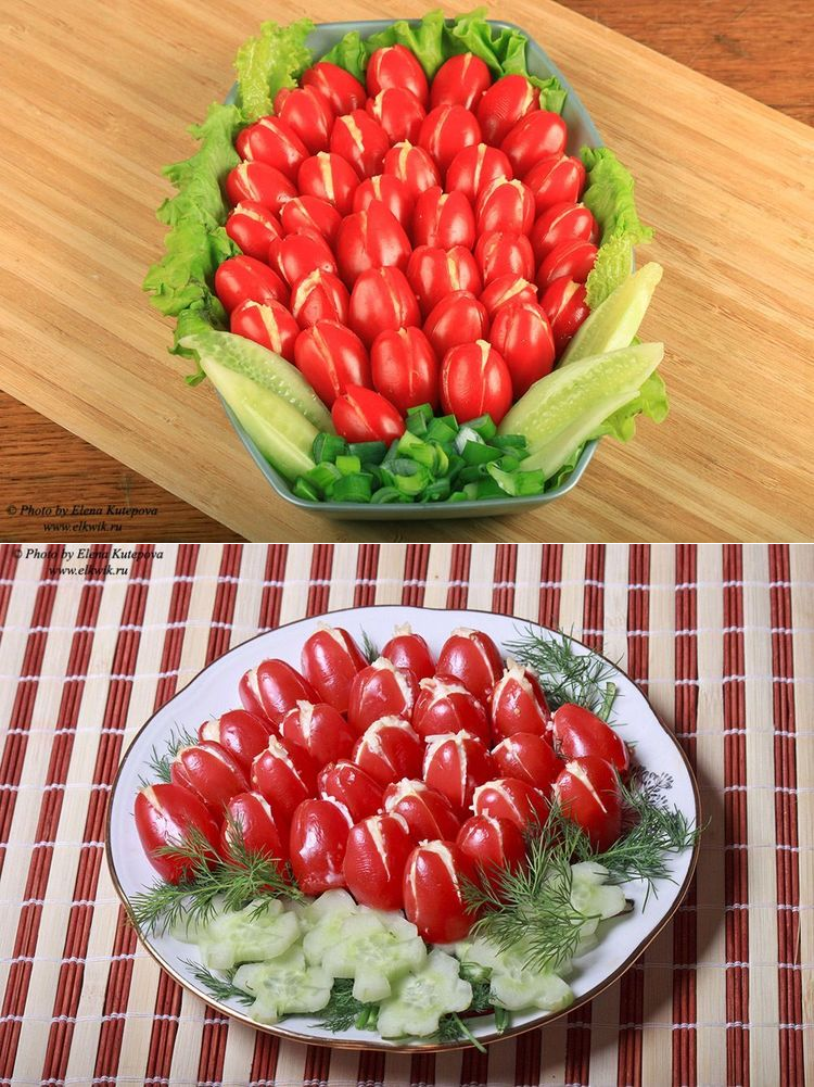 Тюльпаны закуска из помидоров рецепт с фото