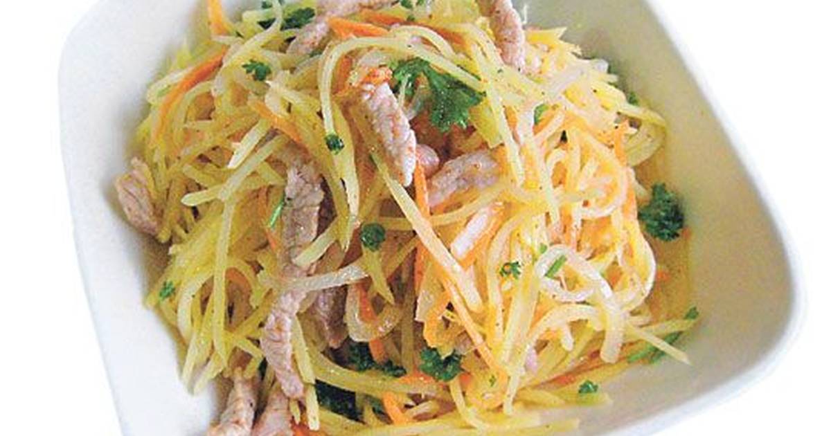 Как приготовить корейский салат из картошки с мясом