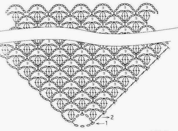 Patterns and motifs: Five pattern for scarves узоры крючком Постила.