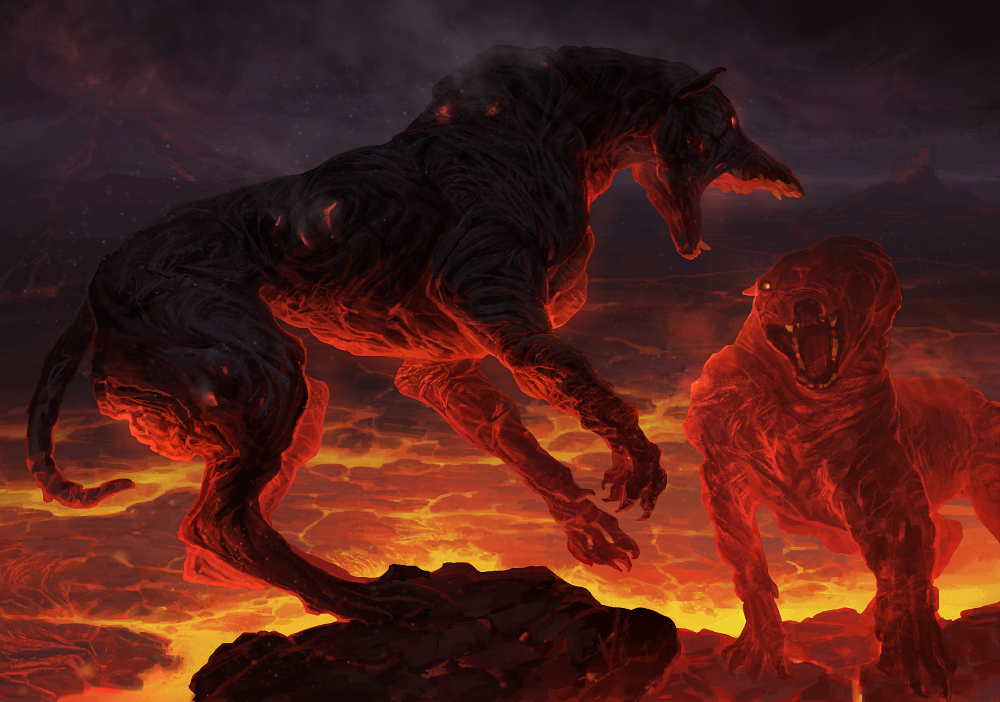 Hellhounds by 3Daemon on DeviantArt волки в фэнтези Постила.