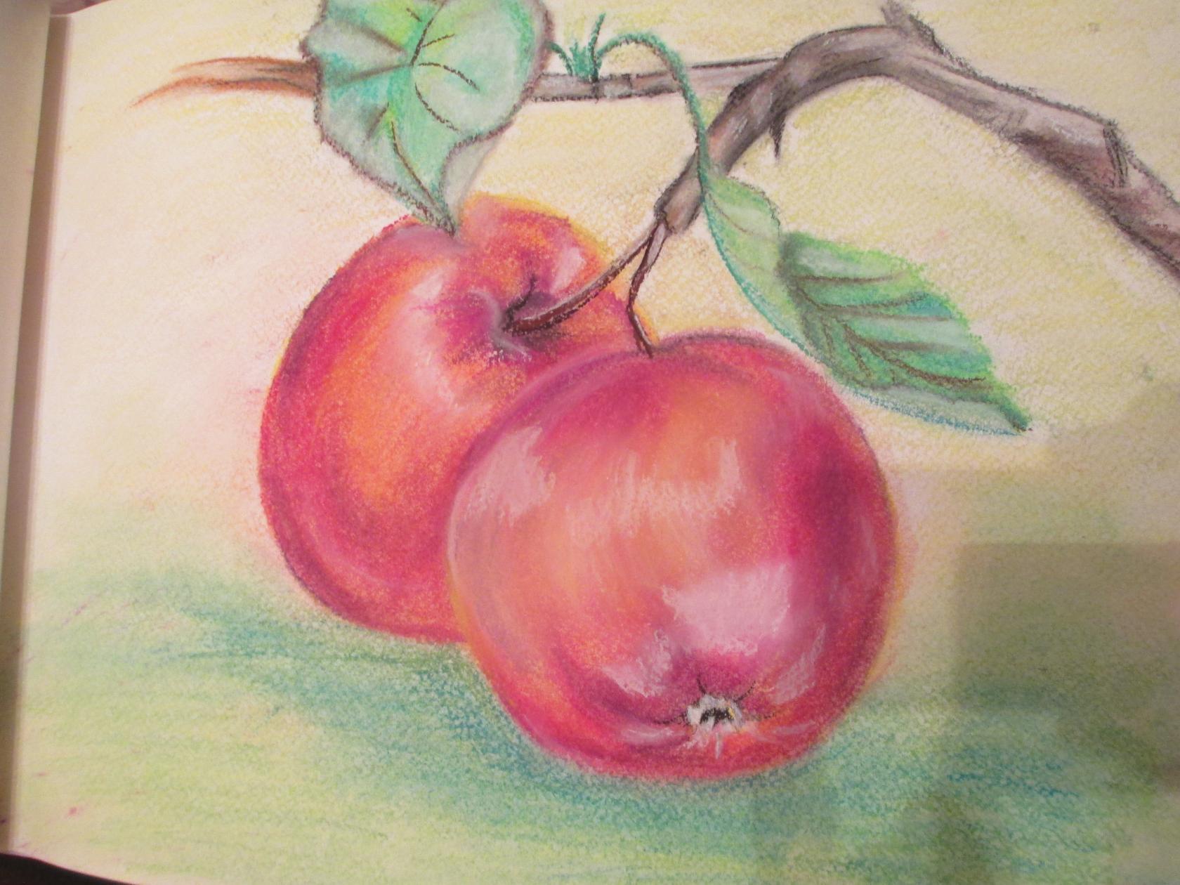 Яблоня пастелью