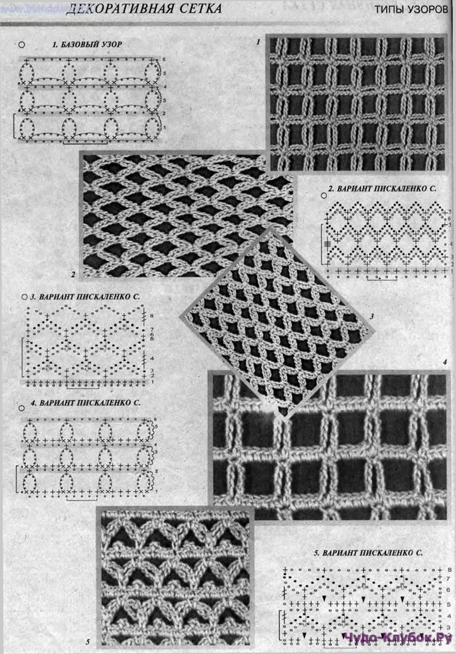Вязание крючком крупная сетка