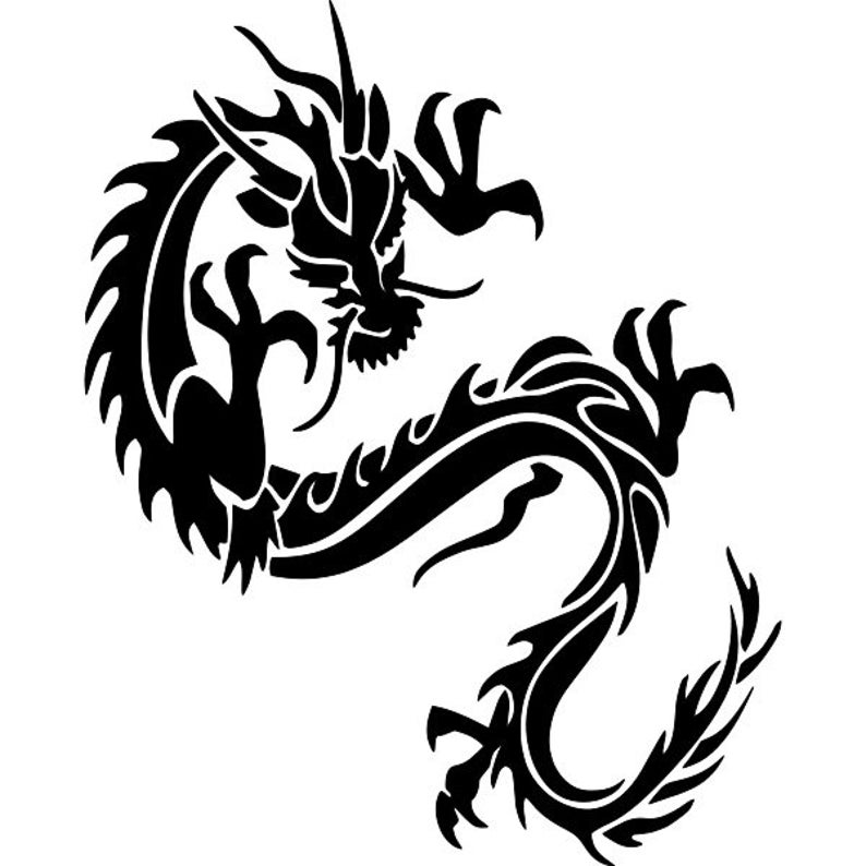 Chinese Dragon Stencil/vinyl SVG File Etsy stencil 3 Постила.