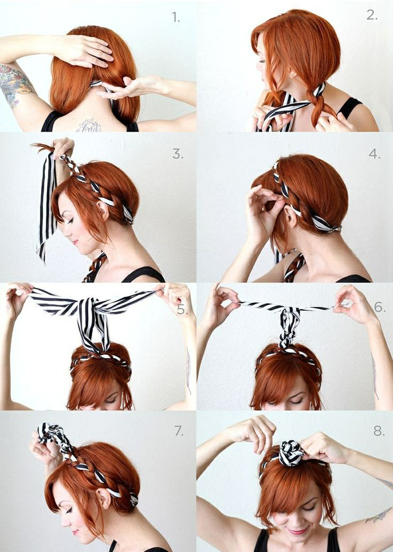 Как делать прическу с веревкой на голове
