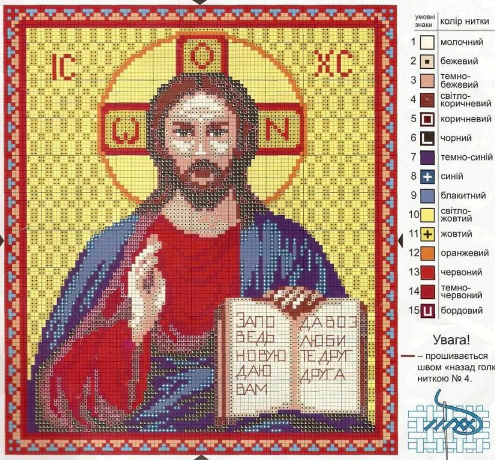 Иисус христос схема вышивки крестом