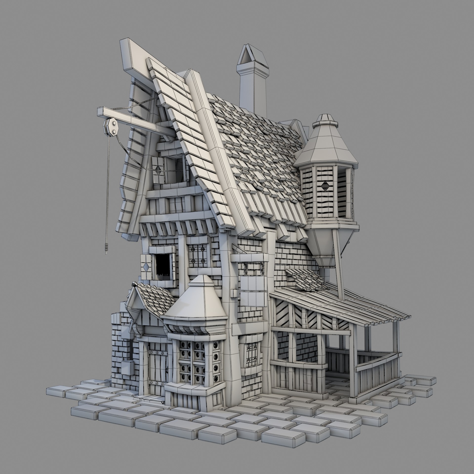 3 модель дома. Моделирование домов. Домик 3д модель. Сказочная архитектура. Средневековый дом модель.