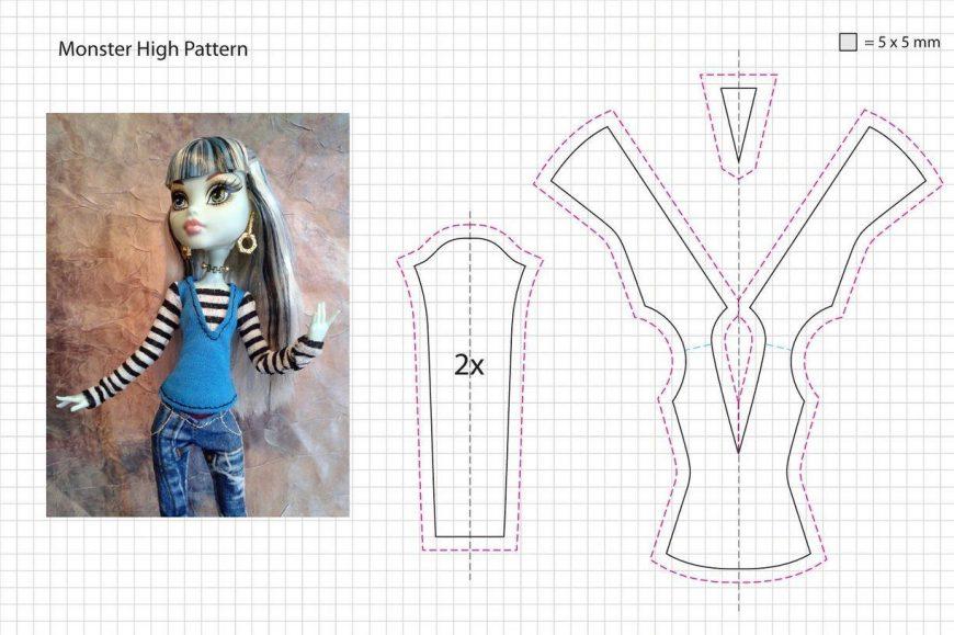 Как сшить платье для куклы вариант №5 How to make dress for Monster High and Barbie dolls