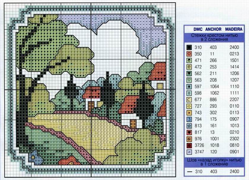 Картина крючком схема и описание