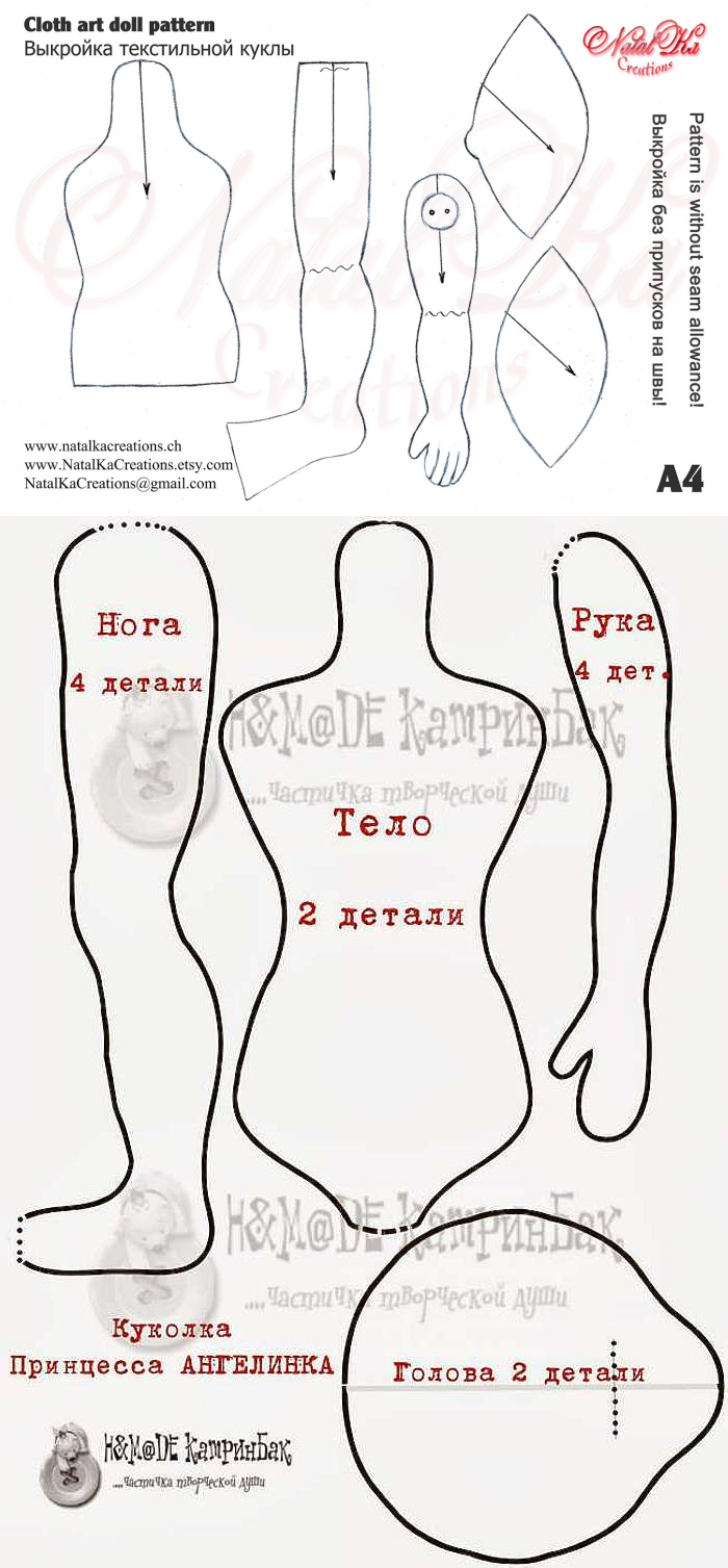 Шить кукол своими руками схемы выкройки