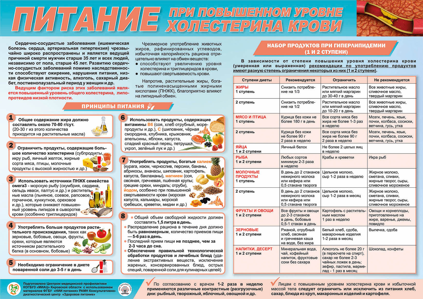 Диета для снижения уровня холестерина в крови