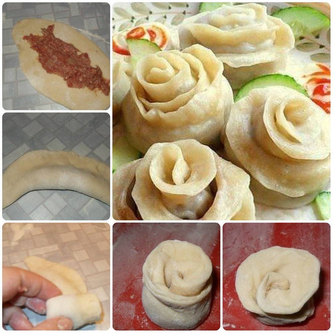 Розочки из теста манты