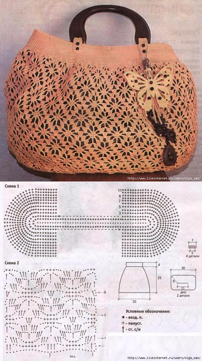 Сумка ридикюль крючком схемы