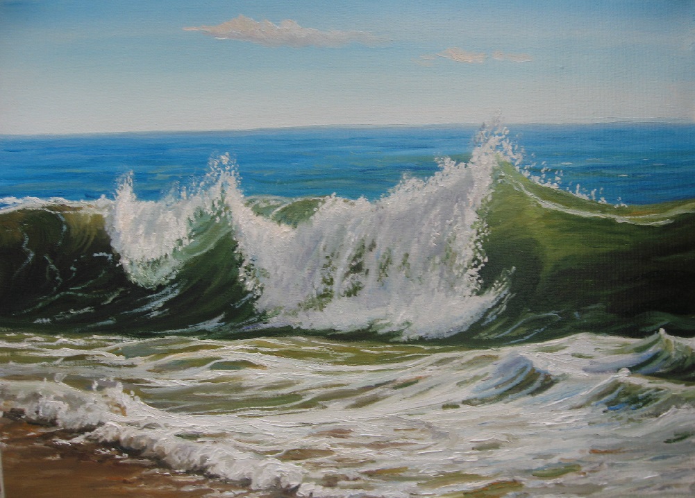 Набегающая время. Джон стобальт волна. Картина волна. Волна живопись. Волны маслом.