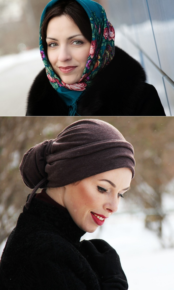 Как завязать шарф на голове под пальто. Зимний платок на голову. Зимний шарф на голову. Платок на голову зимой. Красивые платки на голову зимой.