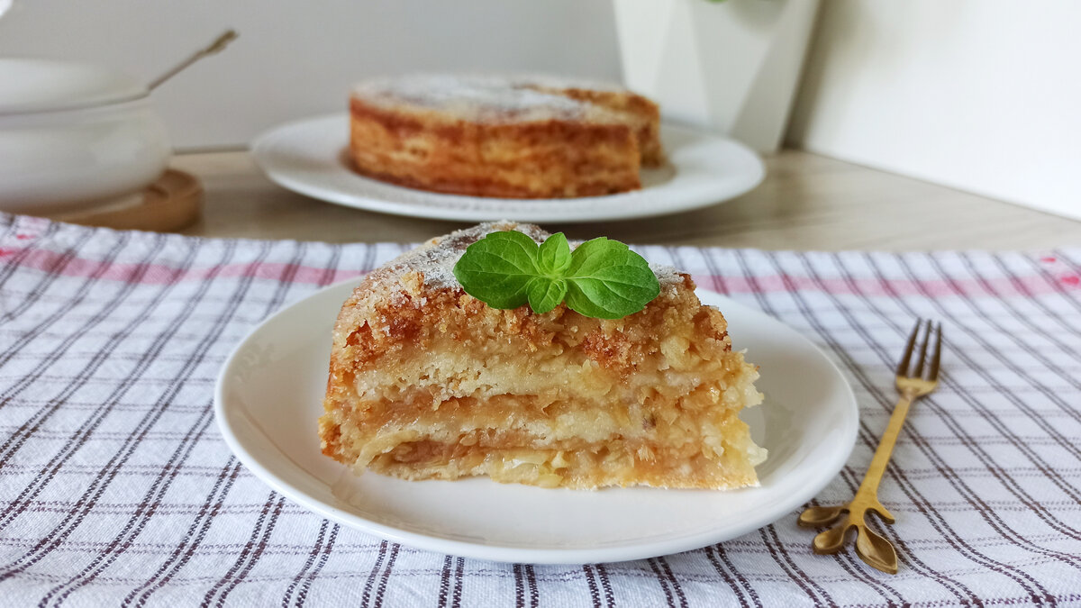 Насыпной пирог с яблоками и овсянкой