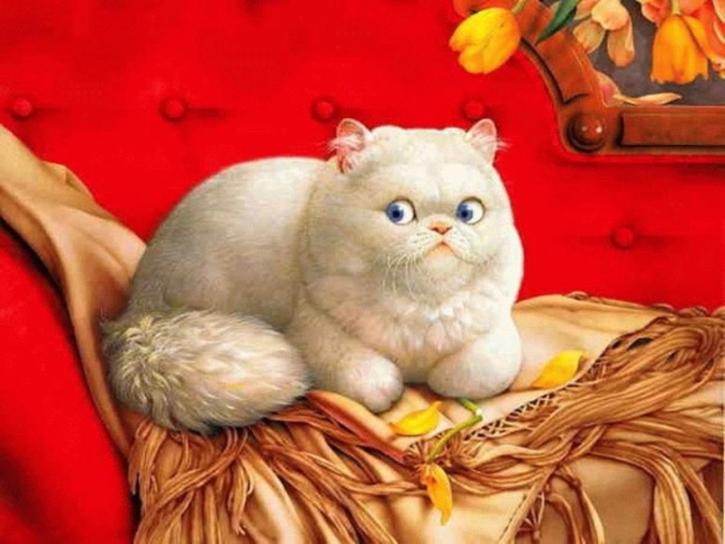 Картины с котами японского художника