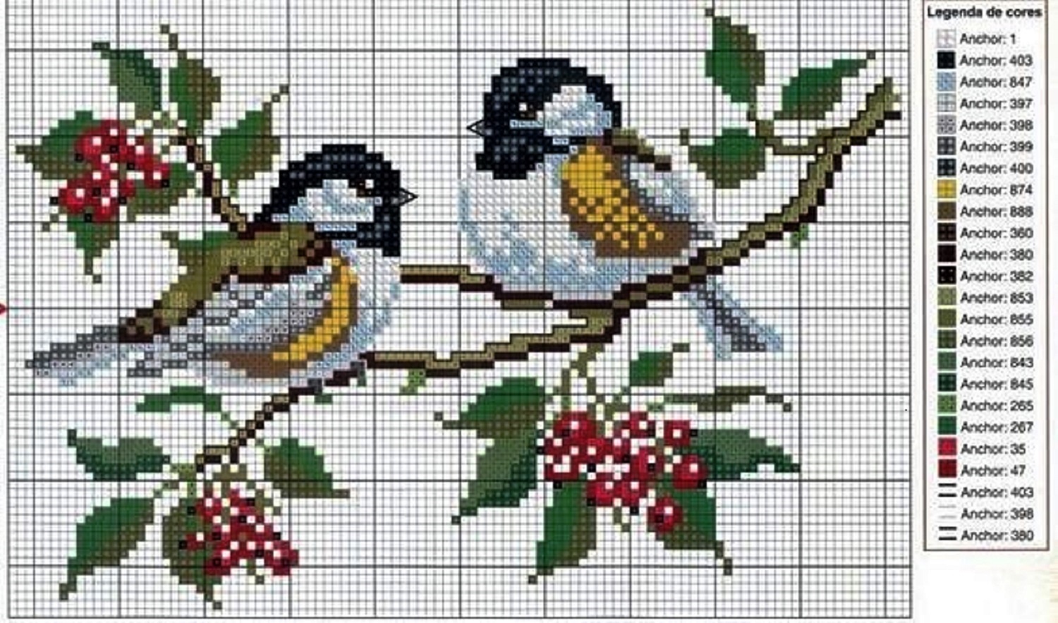 Схемы вышивки крестом птицы