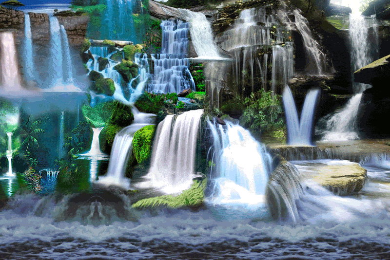 Красивая гиф видео. Живые водопады. Водопады мерцающие. Живая природа водопады. Живая картина водопад.