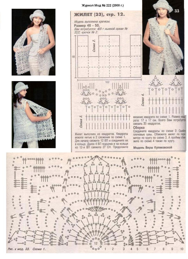 Вязание из льняных ниток модели и схемы