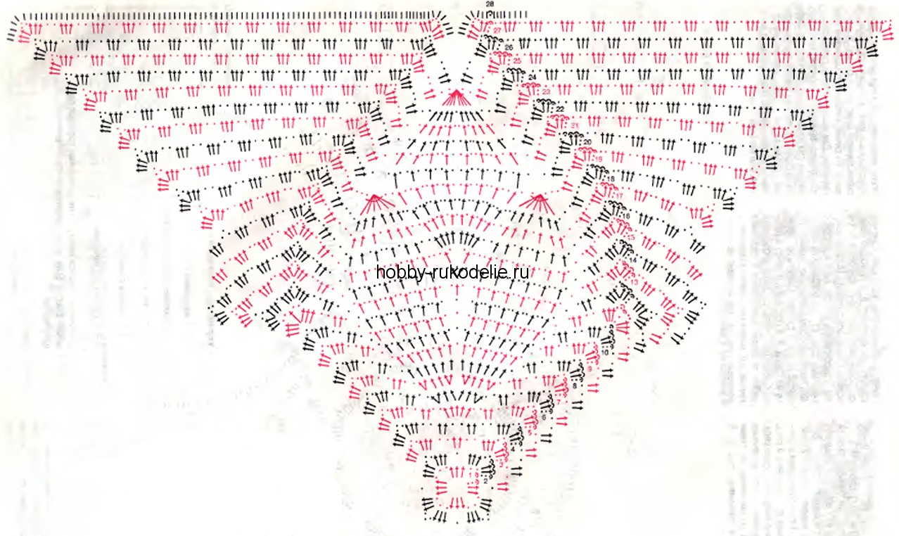 Шаль крючком звездочки описание и схема