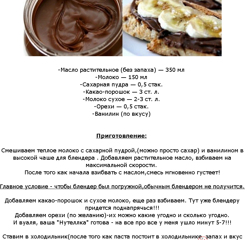 Нутелла рецепт в домашних условиях - CoffeePapa.ru