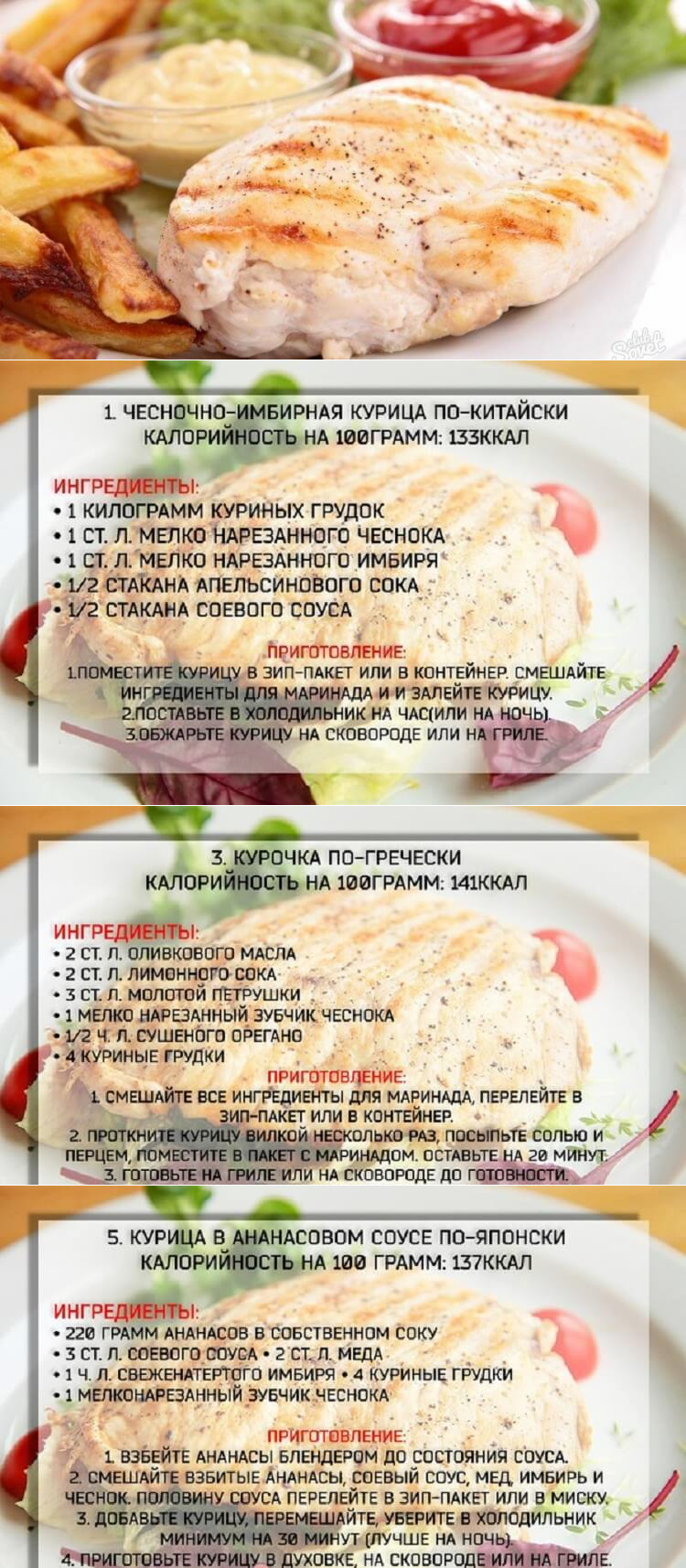 Калорийность куриной грудки гриль