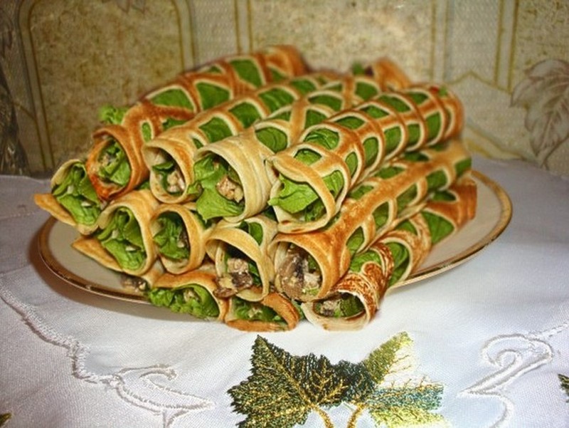 Ажурные блинчики с начинкой