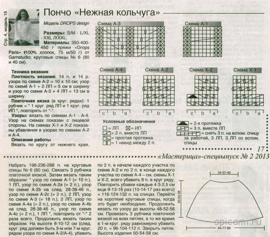 Узор спицами кольчуга схема и описание