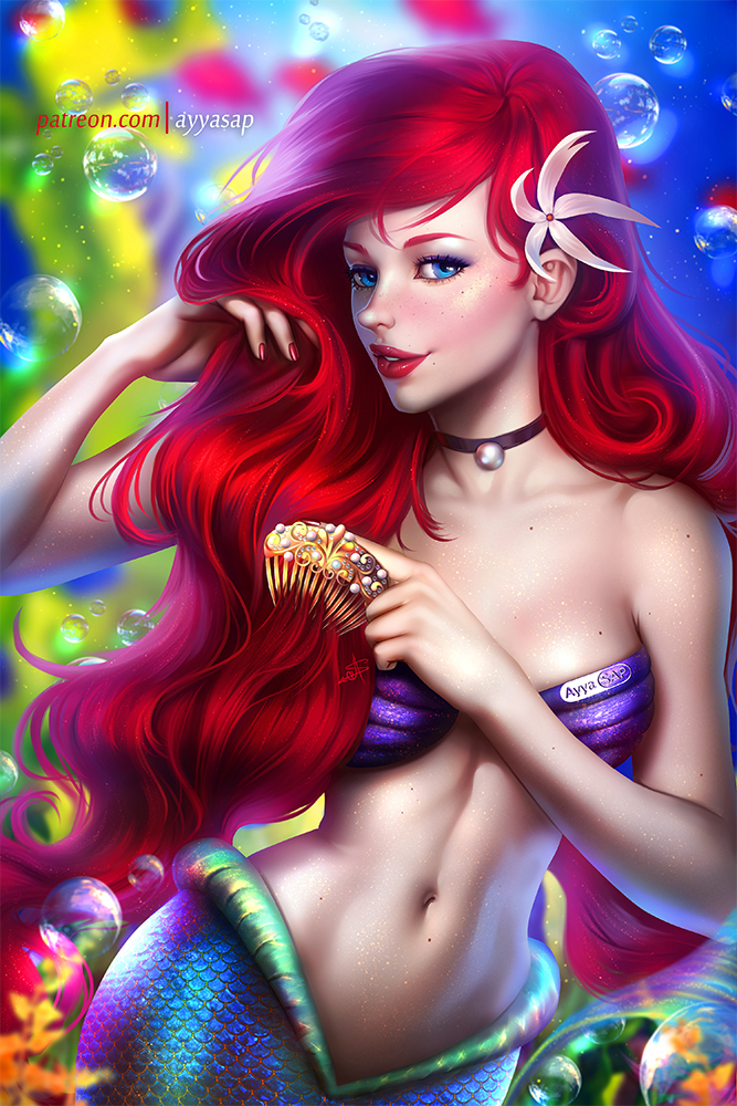 Ariel /commission/ by AyyaSAP on DeviantArt русалки Постила.