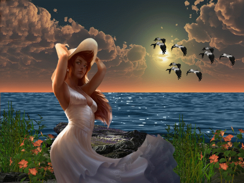 Красивая жизненная песня. Женщина на море. Счастье у моря. Картины девушек и природы. Девушка и море анимированная.