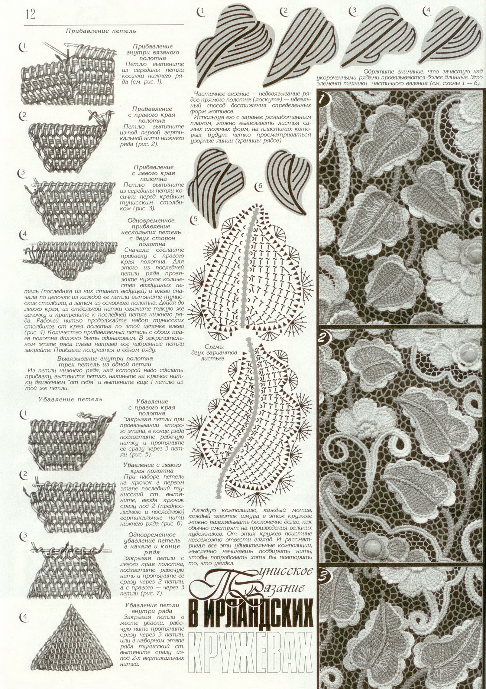 Схемы ирландское кружево листья схемы