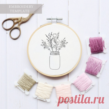 Dried Flowers Bouquet Embroidery Pattern Pdf Pattern | Etsy Moldova