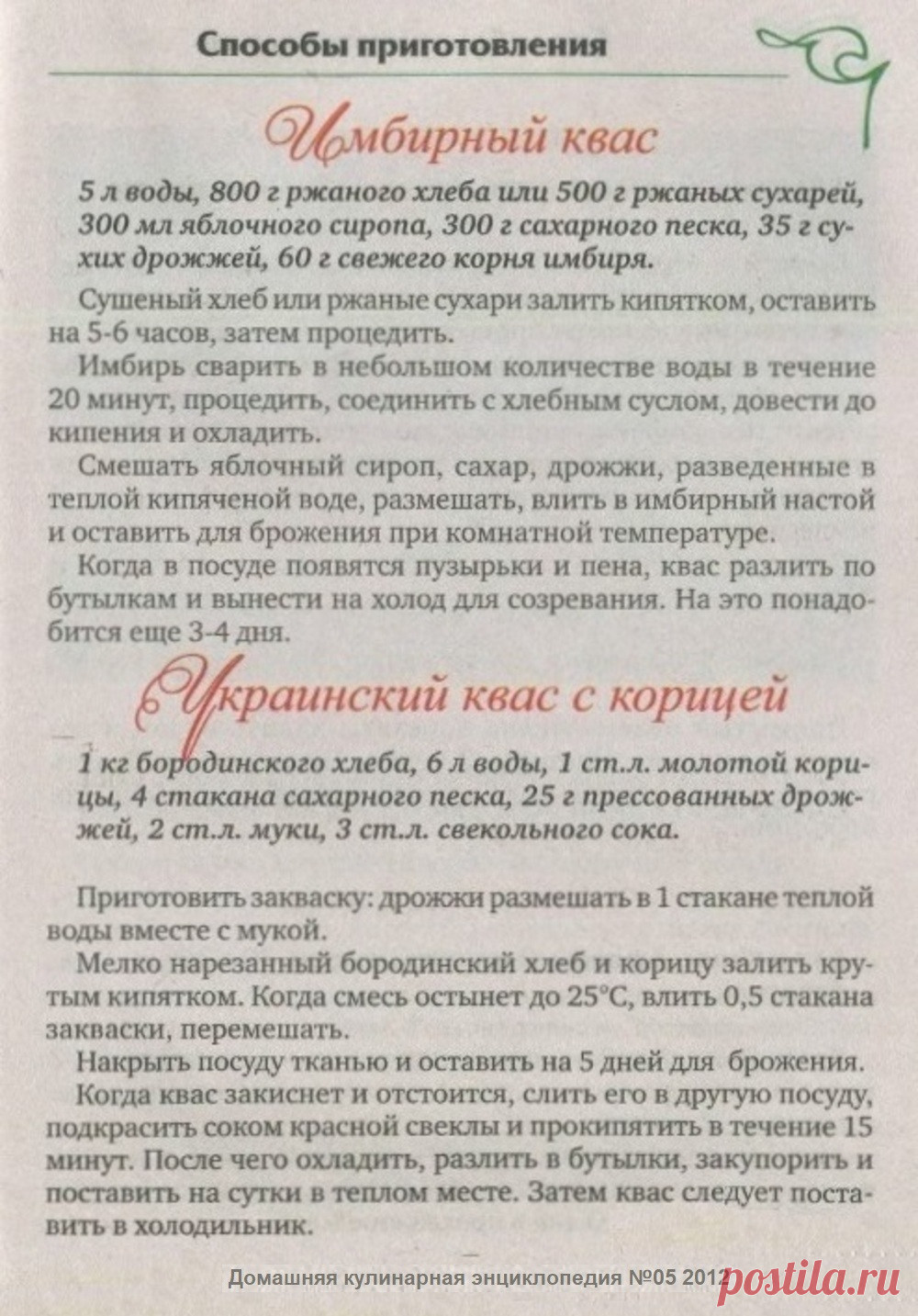 Имбирный квас. Украинский квас с корицей