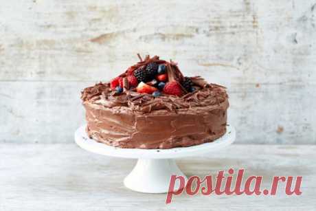 Простой шоколадный торт с кремом | Рецепты Джейми Оливера