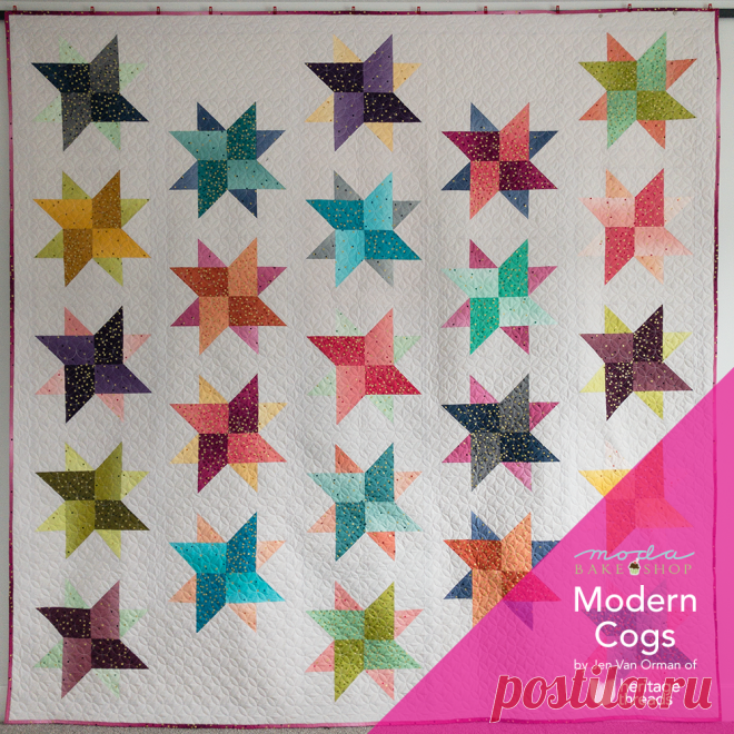 Modern Cogs Quilt   Hello friends! I am Jen Van Orman from Heritage Threads and I am excited to share with you all today a BIG quilt with BIG blocks! If you know me well, you know that tiny pieces and tiny bloc…