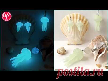 Медузы из эпоксидной смолы с люминофором