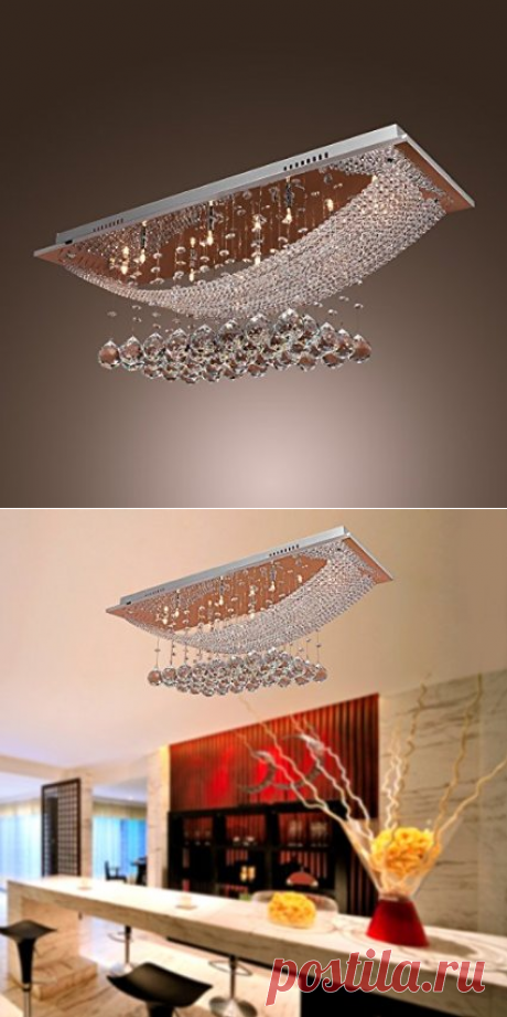 LightInTheBox® Luxuriant Crystal Pendant Light with 8 Lights, Ceiling Light Fixture Flush Mount Chandeliers Lighting with Bulb Included, Crystal, Fit for Kitchen, Dining Room, Living Room - Ceiling Pendant Fixtures - Amazon.com