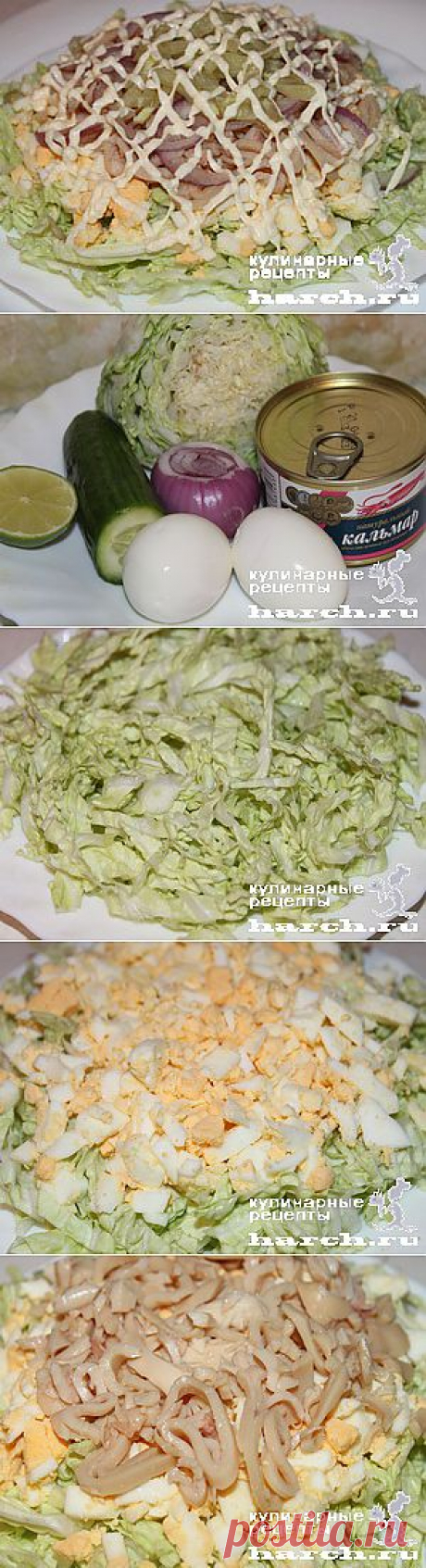 Салат из китайской капусты с консервированными кальмарами “Лирика” | Харч.ру - рецепты для любителей вкусно поесть