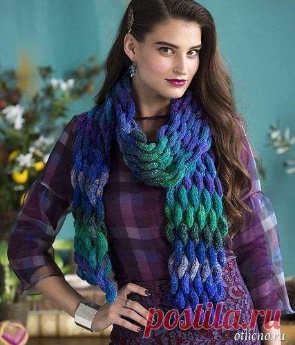 Вязание: Красивый объемный «плетеный» шарф — Отлично! Школа моды, декора и актуального рукоделия