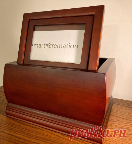 Elegant SMART CREMATION ASH URN CHERRY WOOD BOX w/ Stand-Up 4x6 Photo Frame | eBay