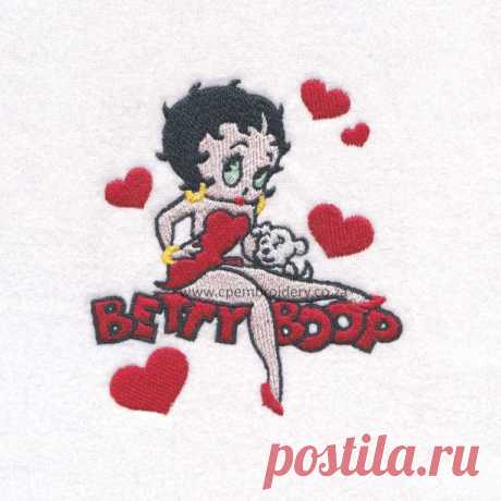 Betty Boop sentada con corazones - costura princesa bordado