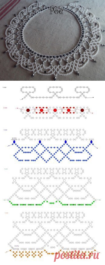 Ажурное колье из бисера | Лаборатория домашнего хозяйства