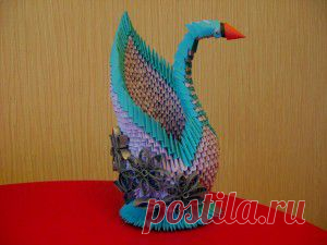 Сиреневый лебедь (МК) - модульное оригами
