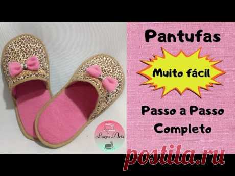 Pantufa ou Chinelinho de Inverno - Muito Fácil de Fazer