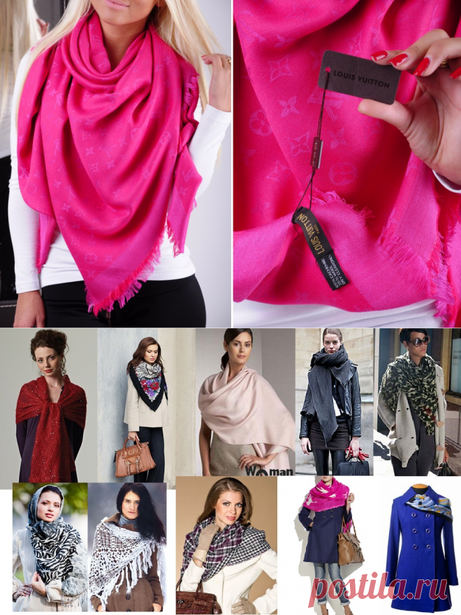 Как модно завязывать шарфы на пальто