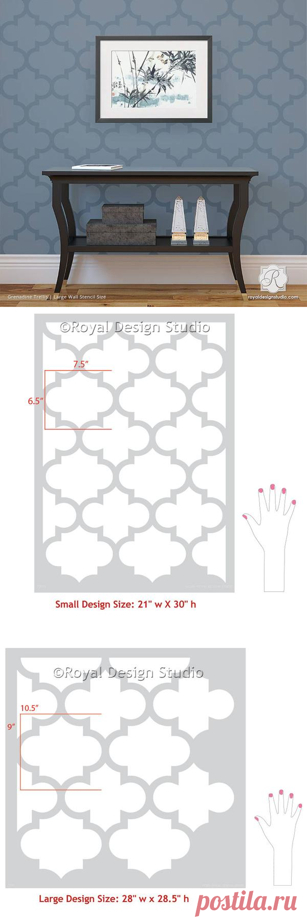 Exotic Trellis Wallpaper Wall Stencils for DIY Painting | Royal Design Studio