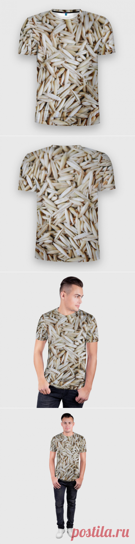 Мужская футболка 3D Slim Зёрна овса - купить по цене 1690 руб в интернет-магазине Всемайки, арт 3651227